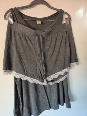 Honeydew Intimates Gray Lace-Trim Tank and Shorts Sleep Set